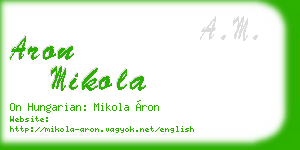 aron mikola business card